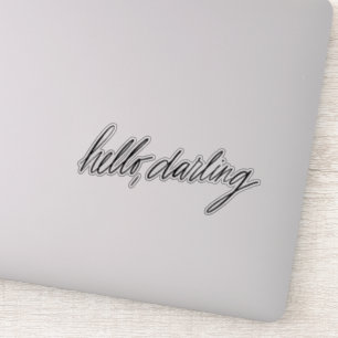 Hej Darling handskriven Klistermärken