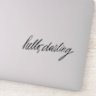 Hej Darling handskriven Klistermärken