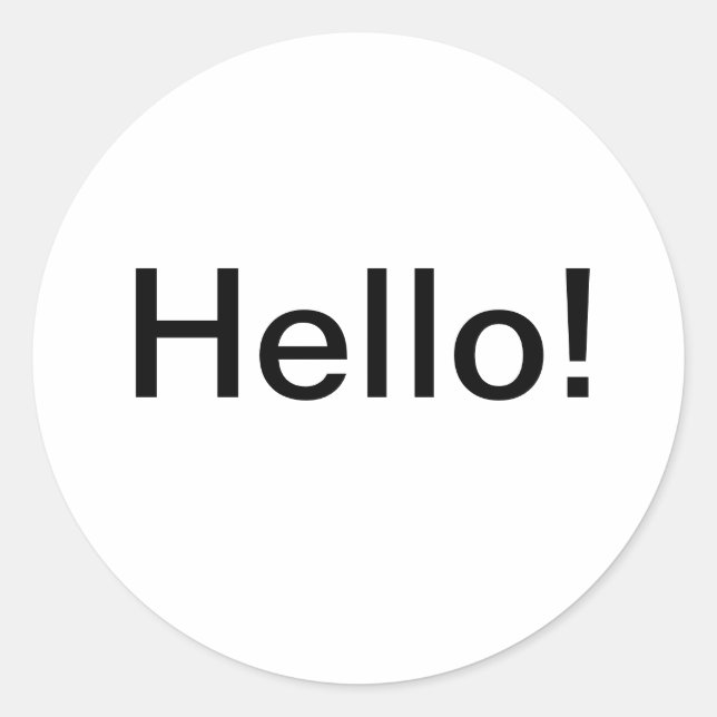 Hej-dekal Runt Klistermärke (Framsida)