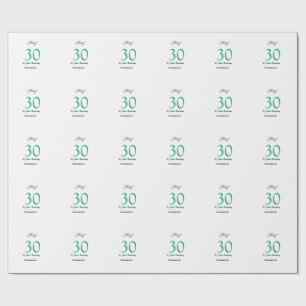 Hej det är 30-årsdag grön svart fet stil nam presentpapper