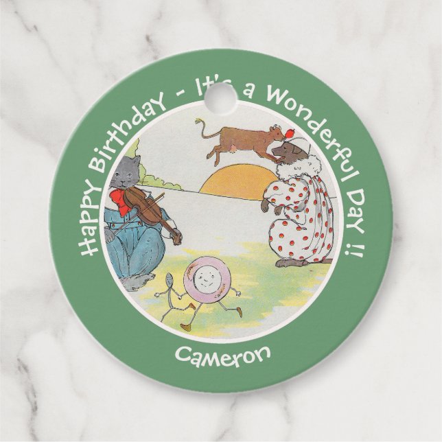 Hej Diddle Diddle Födelsedagsfest Collection Gåvor Etiketter (Framsida)