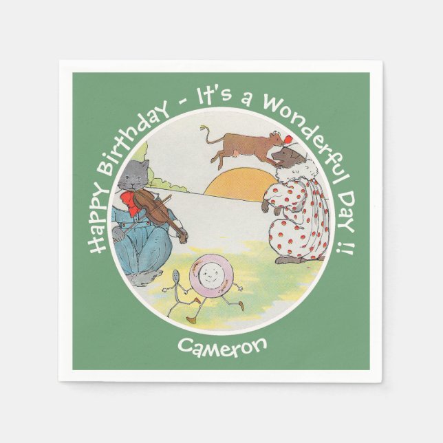 Hej Diddle Diddle Födelsedagsfest Collection Pappersservett (Framsidan)