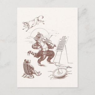 Hej Diddle Vintage Illustration Vykort