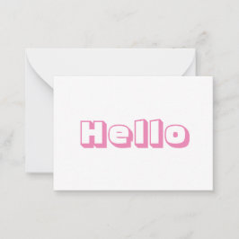 Hej, djärvt, modernt, rosa, vitt kort