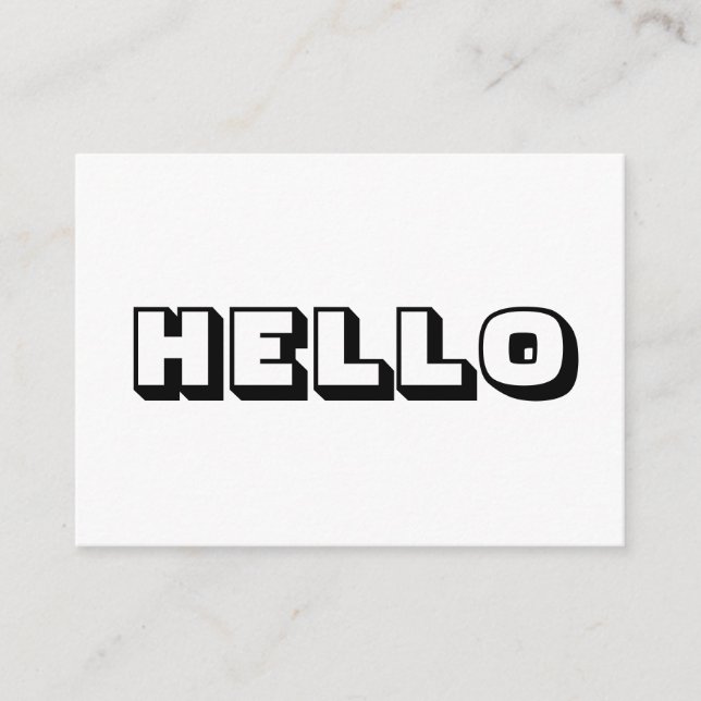 Hej, djärvt, modernt svart, vitt kort (Framsida)