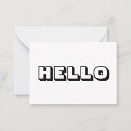 Hej, djärvt, modernt svart, vitt kort