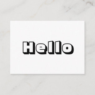 Hej, djärvt, modernt svart, vitt kort