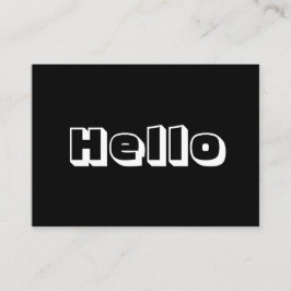 Hej, djärvt, modernt svart, vitt kort