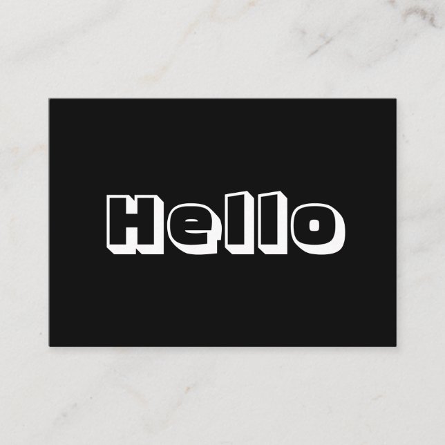 Hej, djärvt, modernt svart, vitt kort (Framsida)