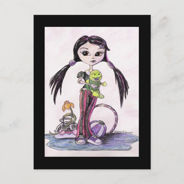 Hej Dollies: Leela the Pouty Girl Vykort (Framsida)
