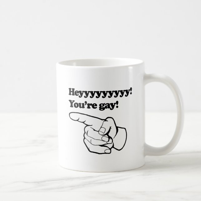 Hej, du är vänstervriden gaykille kaffemugg (Höger)