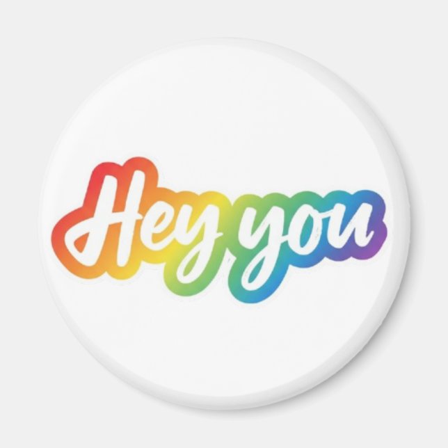 Hej Du Färgglad Gradient Typografi design Magnet (Framsidan)