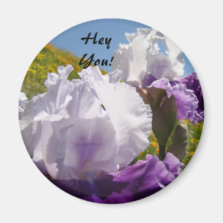 Hej du! magnetpresenter Lila Iris Blommor Sluttnin Magnet