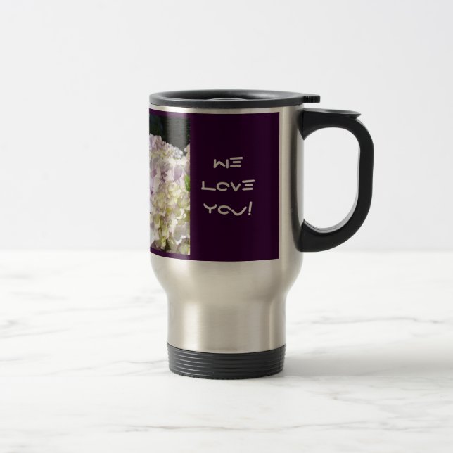 Hej Du Vi Älskar Dig! Kaffe Resemuggar Hortensior Resemugg (Höger)