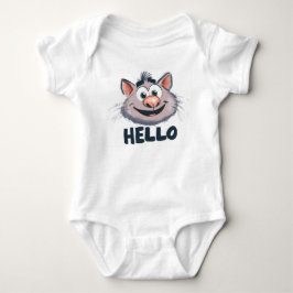 "Hej" Dute Animal Baby Bodykostym T Shirt