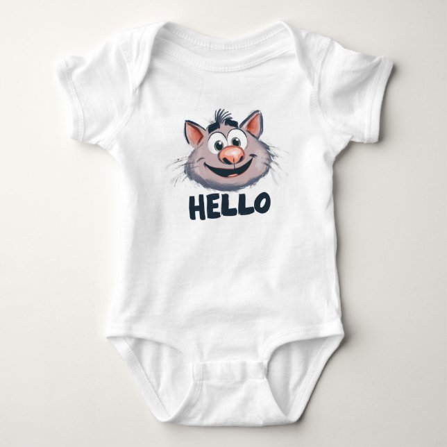 "Hej" Dute Animal Baby Bodykostym T Shirt (Framsida)