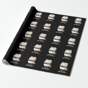 Hej Ebi-body Funny Ebi Sushi Pun Mörk BG Presentpapper