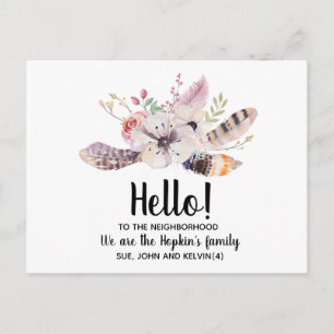 Hej,Editable Vi är nya i grannskapet Vykort