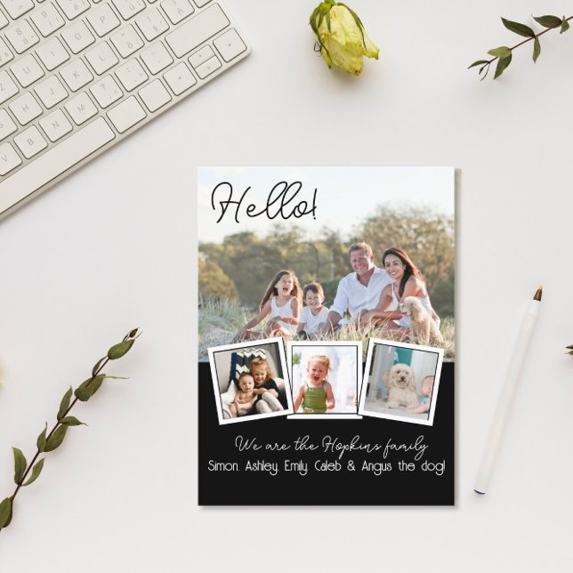 Hej Editable Vi är nya på grannskapsområdet Vykort (Skapare uppladdad)