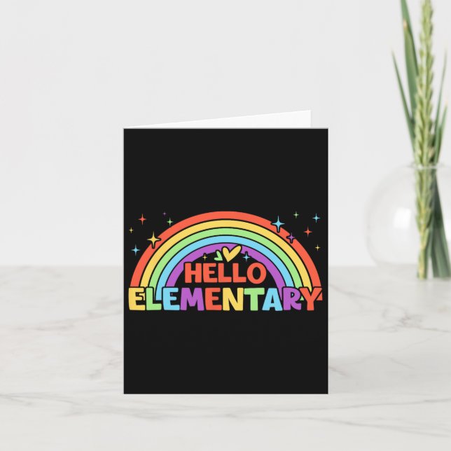 Hej Elementary Rainbow Teacher Square tillbaka til Kort (Framsida)