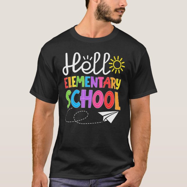 Hej Elementary School Roligt Back to school Studen T Shirt (Framsida)