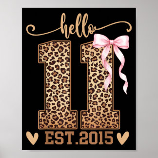 Hej Eleven Est 2015 11-års födelsedag Coquette 11 Poster