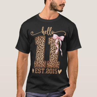 Hej Eleven Est 2015 11-års födelsedag Coquette 11 T Shirt