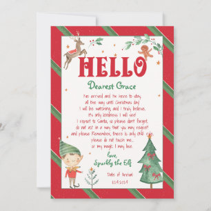 Hej Elf jul Magic Elf Printable Inbjudningar