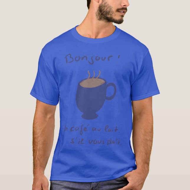 Hej en café au lait tack present t shirt (Framsida)