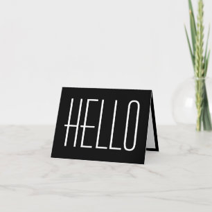 Hej Enkel Minimalistisk Typografi Svart & Vitt Kort