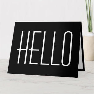 Hej enkel typografi minimalistisk svartvitt kort