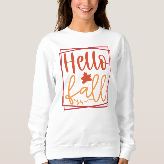 Hej Fall Autumn Cute Löv T Shirt (Framsida)