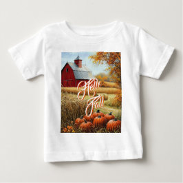 Hej Fall Autumn Thanksgiving Rural Barn Pumpkins T Shirt