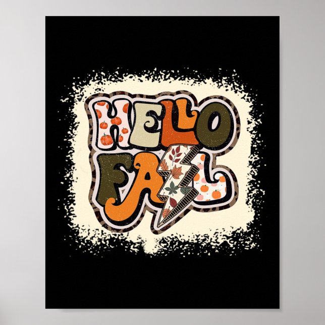 Hej Fall Autumn Vibes Retro Groovy Poster (Framsidan)