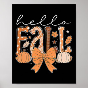 Hej Fall Autumn Vibes Thanksgiving Manar W Poster