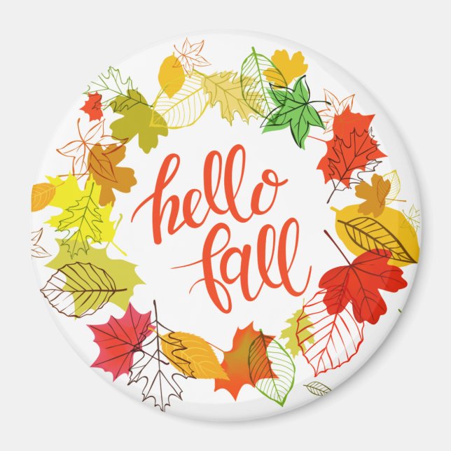 "hej fall" Cirkelmagnet Magnet (Framsidan)