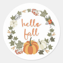 Hej Fall Classic Round Stickers
