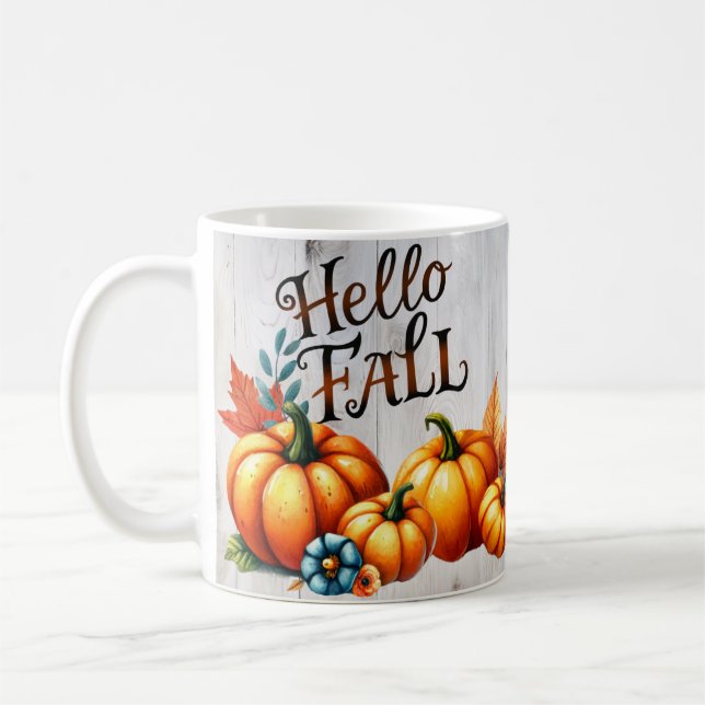Hej Fall Colorful pumpor Kaffemugg (Vänster)