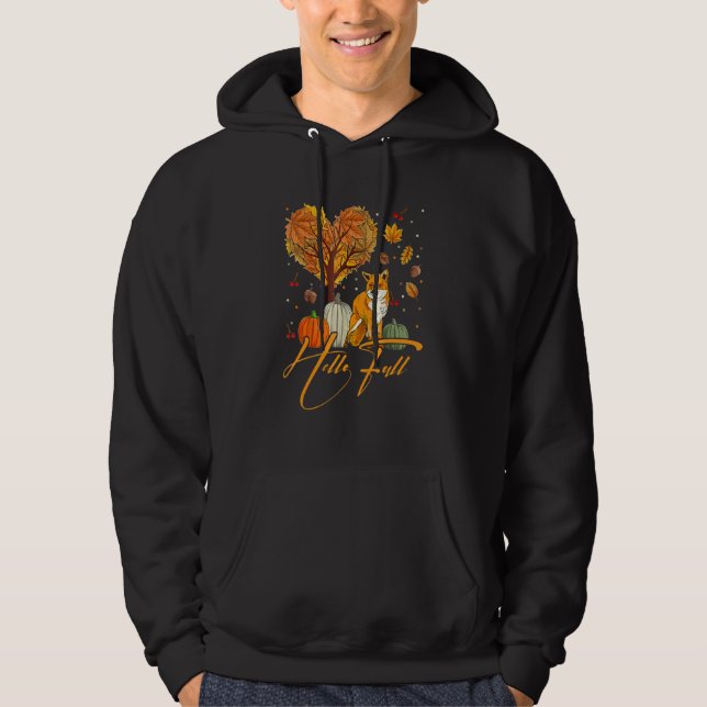 Hej Fall Cute Fox Djurhöst Hoodie (Framsida)