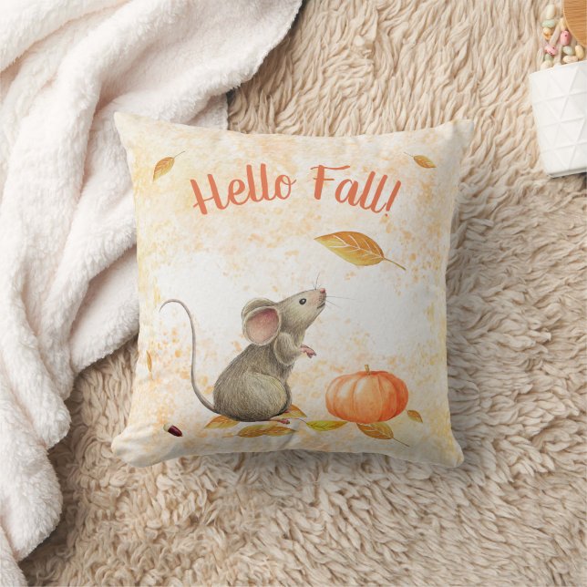 Hej Fall Cute Mouse-Thanksgiving Kudde (Filt)