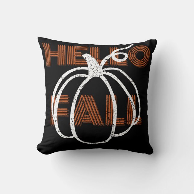 Hej Fall Cute Nature Autumn Pumpkins Kudde (Framsida)