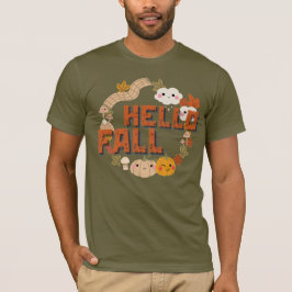 Hej Fall Cute Nature Höst löv Pumpkins T Shirt