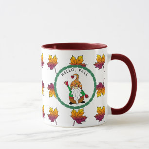 Hej Fall, Cute Tecknad Autumn Gnome Mugg