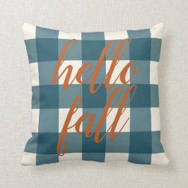 Hej Fall Elegant Höstvågens Orange Blått organiskt Kudde