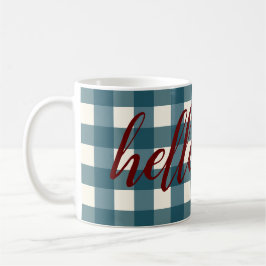 Hej Fall Elegant Red Navy Blue Organic  Kaffemugg