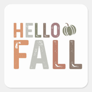 Hej Fall Fyrkantigt Klistermärke