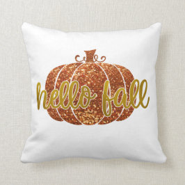Hej Fall Glitter Pumpkin Kudde