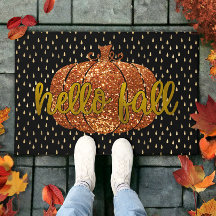 Hej Fall Glitter Pumpkin + Metallic Guld & Black