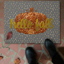 Hej Fall Glitter Pumpkin + Metallic Guld & Grått