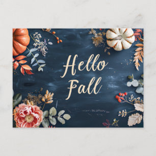 Hej Fall-hälsningskort med blommor Vykort